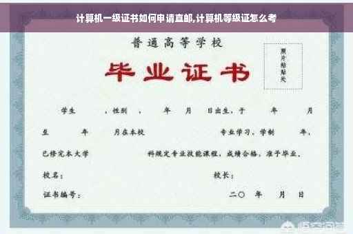 计算机一级证书如何申请直邮,计算机等级证怎么考