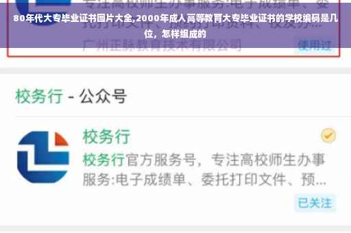 80年代大专毕业证书图片大全,2000年成人高等教育大专毕业证书的学校编码是几位，怎样组成的