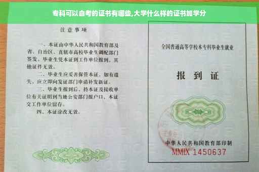 专科可以自考的证书有哪些,大学什么样的证书加学分