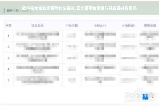 软件技术专业需要考什么证书,云计算平台运维与开发证书有用吗