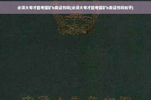 必须大专才能考煤矿b类证书吗(必须大专才能考煤矿b类证书吗知乎)