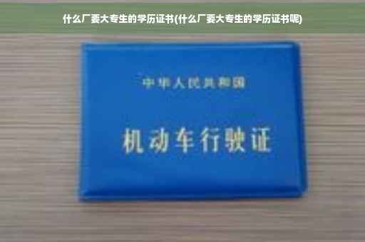 什么厂要大专生的学历证书(什么厂要大专生的学历证书呢)