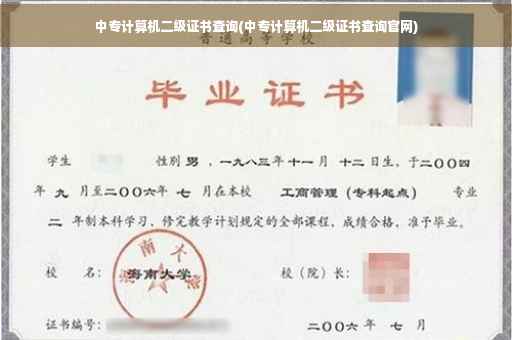 中专计算机二级证书查询(中专计算机二级证书查询官网)