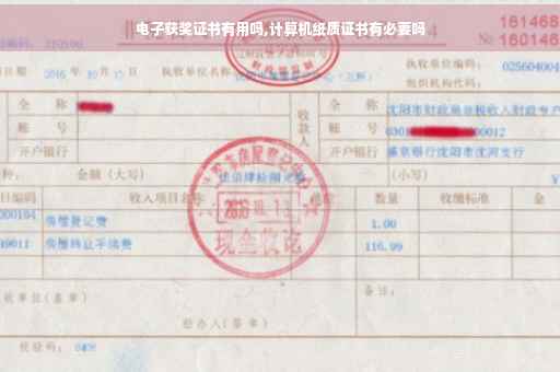 电子获奖证书有用吗,计算机纸质证书有必要吗