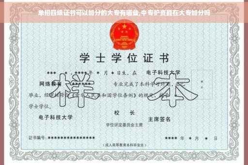 单招四级证书可以加分的大专有哪些,中专护资能在大专加分吗 单招四级证书可以加分的大专有哪些,中专护资能在大专加分吗