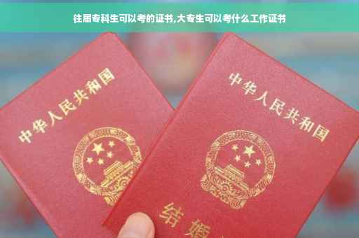 往届专科生可以考的证书,大专生可以考什么工作证书