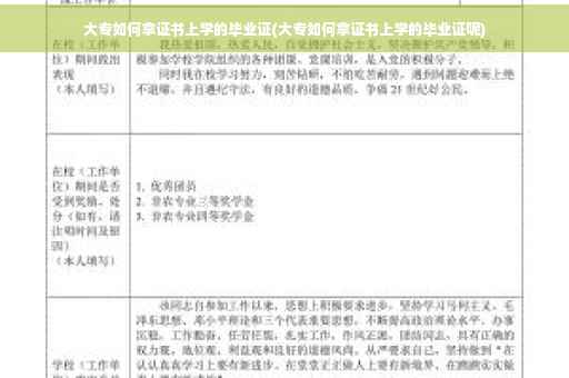 大专如何拿证书上学的毕业证(大专如何拿证书上学的毕业证呢)