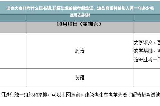 读完大专能考什么证书呢,职高毕业的能考哪些证。这些真证件给别人用一年多少钱详细点谢谢
