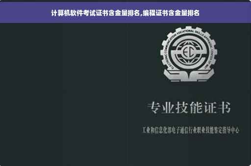 计算机软件考试证书含金量排名,编程证书含金量排名
