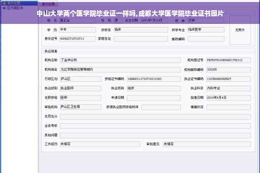 中山大学两个医学院毕业证一样吗,成都大学医学院毕业证书图片