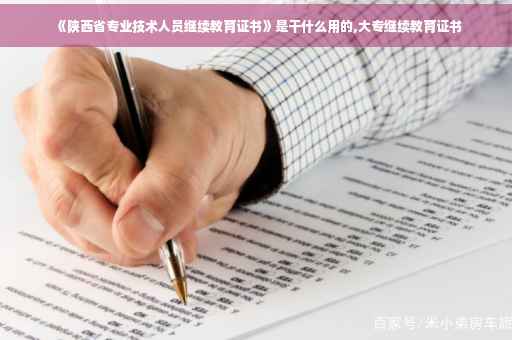 《陕西省专业技术人员继续教育证书》是干什么用的,大专继续教育证书 《陕西省专业技术人员继续教育证书》是干什么用的,大专继续教育证书