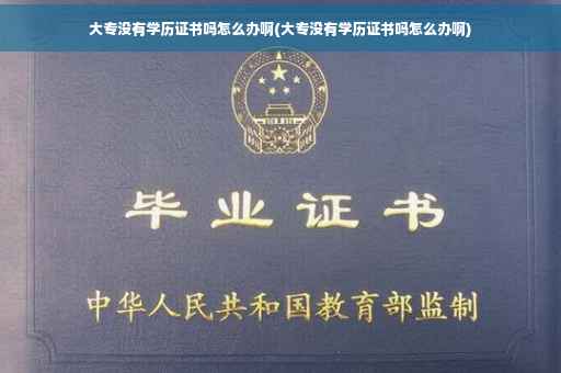 大专没有学历证书吗怎么办啊(大专没有学历证书吗怎么办啊)