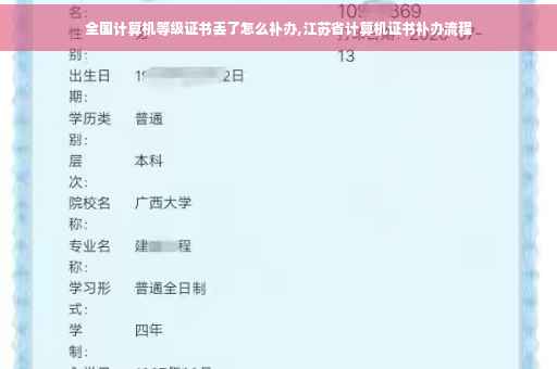 全国计算机等级证书丢了怎么补办,江苏省计算机证书补办流程 全国计算机等级证书丢了怎么补办,江苏省计算机证书补办流程
