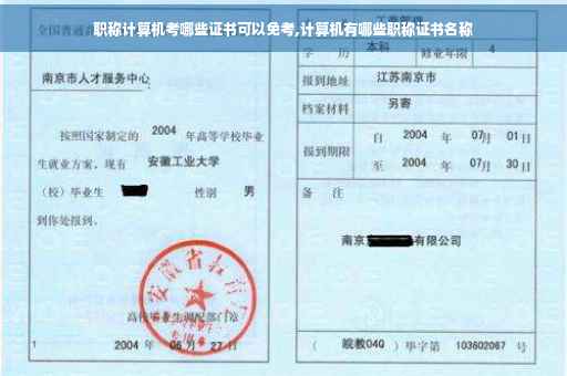 职称计算机考哪些证书可以免考,计算机有哪些职称证书名称