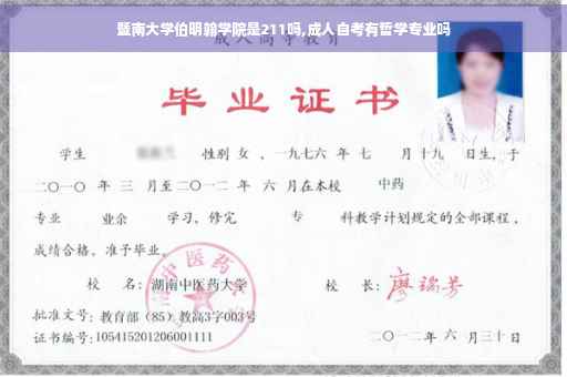 暨南大学伯明翰学院是211吗,成人自考有哲学专业吗