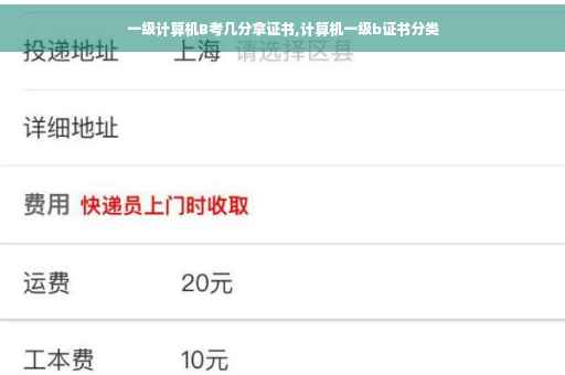 一级计算机B考几分拿证书,计算机一级b证书分类