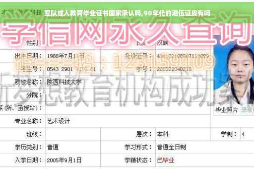 军队成人教育毕业证书国家承认吗,90年代的退伍证皮有吗