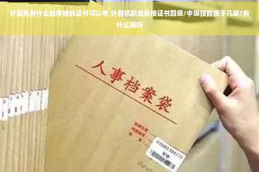 计算机有什么能挣钱的证书可以考,计算机职业资格证书四级/中级技能属于几级?有什么用吗