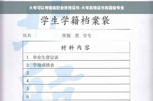 大专可以考哪些职业资格证书-大专其他证书有哪些专业
