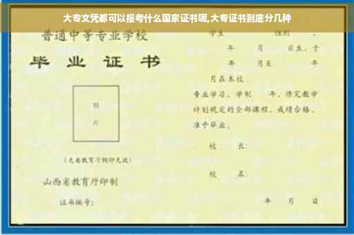 大专文凭都可以报考什么国家证书呢,大专证书到底分几种