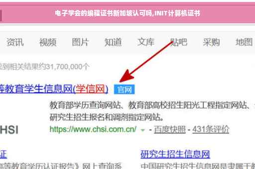电子学会的编程证书新加坡认可吗,INIT计算机证书