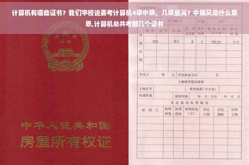 计算机有哪些证书？我们学校说要考计算机4级中级。几级最高？中级又是什么意思,计算机总共考那几个证书