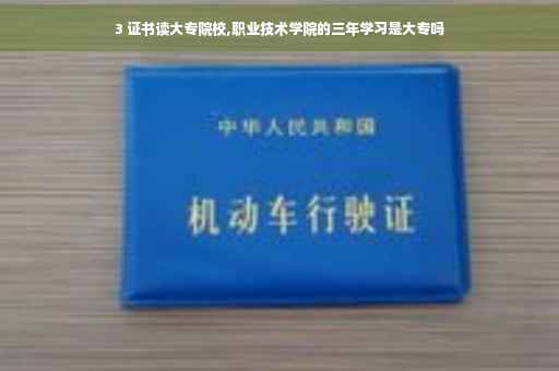 3 证书读大专院校,职业技术学院的三年学习是大专吗