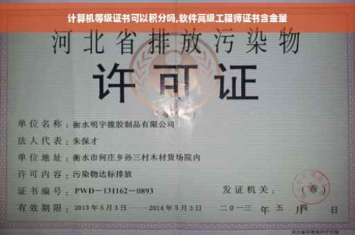 计算机等级证书可以积分吗,软件高级工程师证书含金量