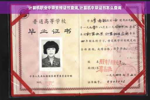 计算机职业中级资格证书查询,计算机中级证书怎么查询