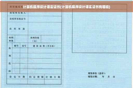 计算机程序设计语言证书(计算机程序设计语言证书有哪些)