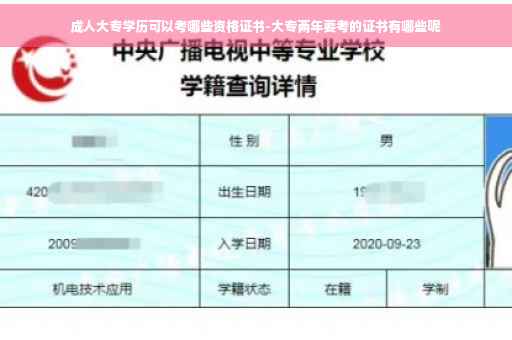 成人大专学历可以考哪些资格证书-大专两年要考的证书有哪些呢
