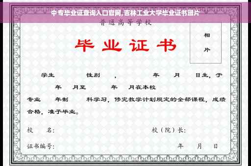 中专毕业证查询入口官网,吉林工业大学毕业证书图片