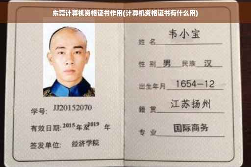 东莞计算机资格证书作用(计算机资格证书有什么用)