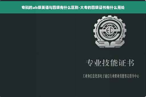 专科的ab级英语与四级有什么区别-大专的四级证书有什么用处