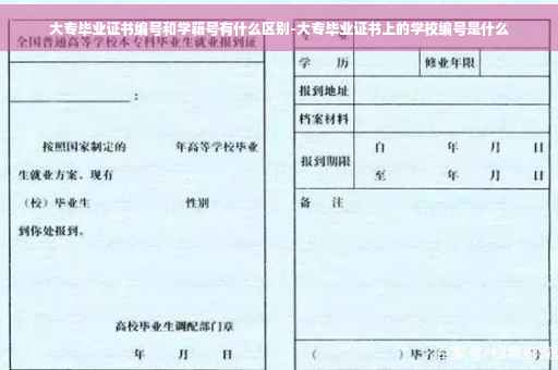 大专毕业证书编号和学籍号有什么区别-大专毕业证书上的学校编号是什么