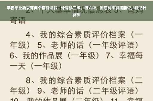 学校毕业要求有两个技能证书，计算机二级，四六级，到底算不算技能证,3证书计算机