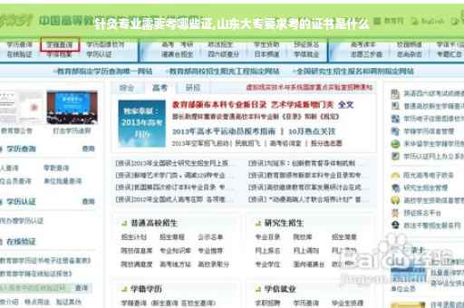 针灸专业需要考哪些证,山东大专要求考的证书是什么