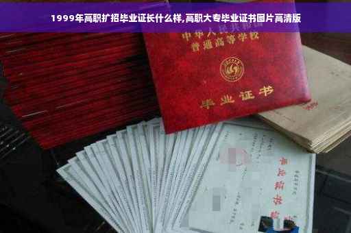 1999年高职扩招毕业证长什么样,高职大专毕业证书图片高清版