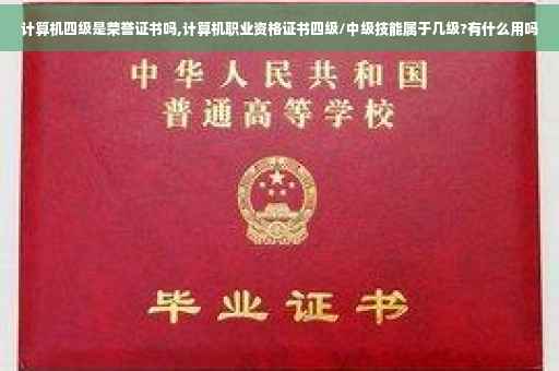 计算机四级是荣誉证书吗,计算机职业资格证书四级/中级技能属于几级?有什么用吗