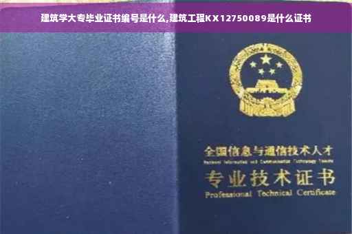 建筑学大专毕业证书编号是什么,建筑工程KⅩ12750089是什么证书
