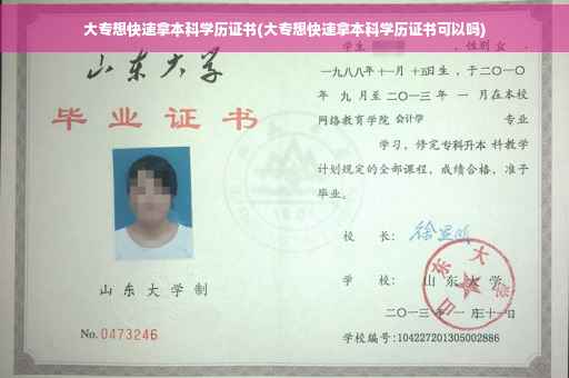 大专想快速拿本科学历证书(大专想快速拿本科学历证书可以吗)