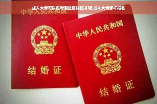 成人大专可以报考哪些资格证书呢,成人大专怎样报名