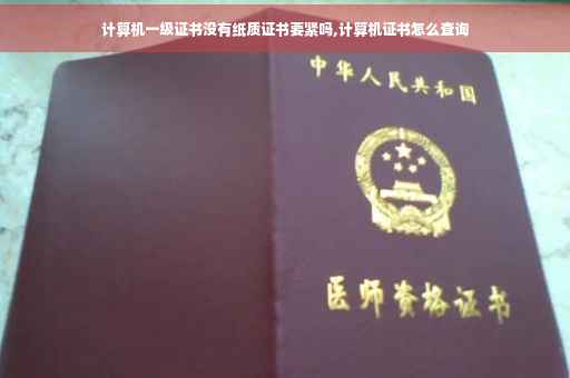 计算机一级证书没有纸质证书要紧吗,计算机证书怎么查询
