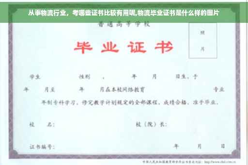 从事物流行业，考哪些证书比较有用呢,物流毕业证书是什么样的图片