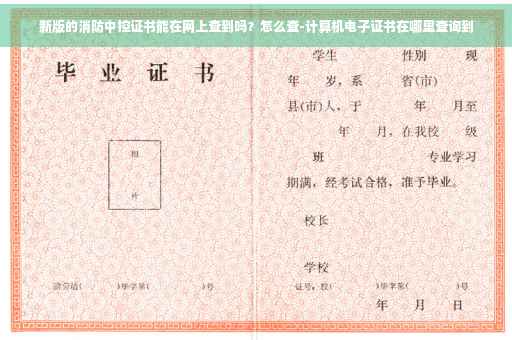 新版的消防中控证书能在网上查到吗？怎么查-计算机电子证书在哪里查询到