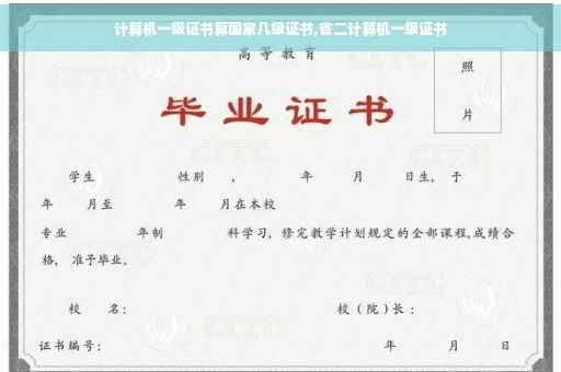 计算机一级证书算国家几级证书,省二计算机一级证书