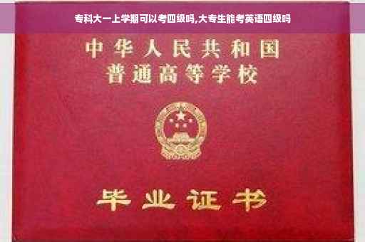 专科大一上学期可以考四级吗,大专生能考英语四级吗