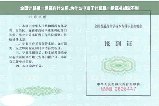 全国计算机一级证有什么用,为什么申请了计算机一级证书却查不到