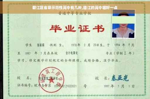 碧江区省级示范性高中有几所,德江的高中哪好一点