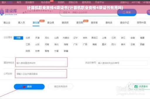 计算机职业资格4级证书(计算机职业资格4级证书有用吗)